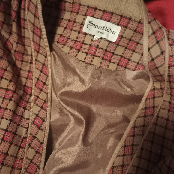 popular plaid varsity cut jacket with buttons - Picture 9 of 9